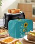Toaster Dust Cover with Pockets, Your Are My Sunshine Sunflower Bee Teal Green Soft Washable 2 Slice Toaster Cover, Dust-proof Cover for Small App...