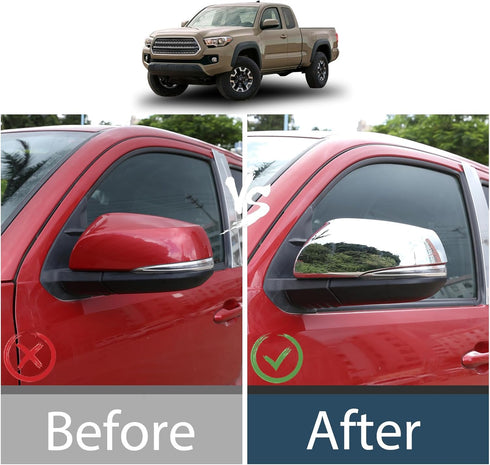Car Door Side Mirror Cover Trim Compatible with Tacoma 2006-2015,Outside Door Mirror Cover Trim, Exterior Rearview Mirror Cap ABS (Bright Silver)...