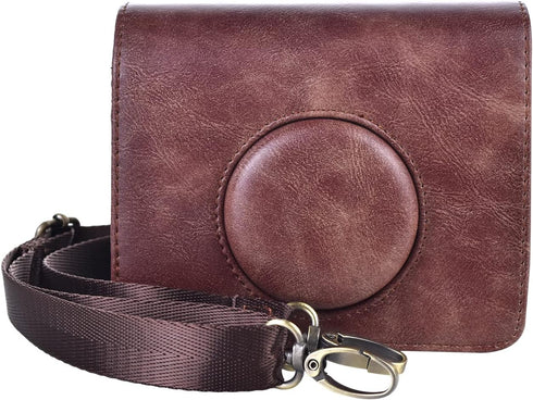 MUZIRI KINOKOO Case for Instax Mini EVO Camera - PU Leather Protective Case with Opening Bottom for Fuji Instax Mini EVO with Adjustable Shoulder ...