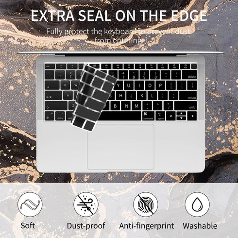 Watbro Compatible with MacBook Air 13 Inch Laptop Case 2020 2019 2018 Release A2337 M1/A2179/A1932,Colorful Marble Case with Keyboard Cover Skin f...
