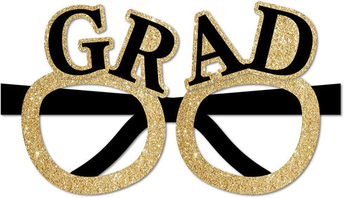 SWYOUN 12PCS Class Of 2025 Graduation Grad Party Eyeglasses Photo Props Supplies(Black,Gold)...