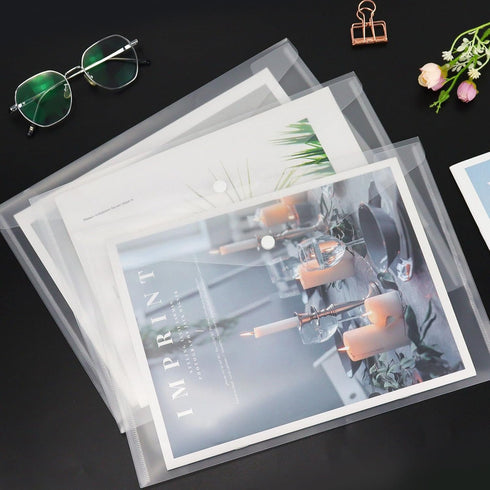 Plastic Envelopes Poly Envelopes, 10 Pack Plastic Folders for Documents Clear File Folder, Document Holder Plastic Envelopes with Snap Closure...