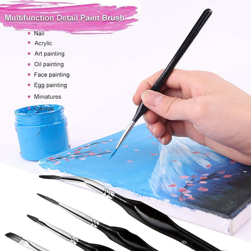 Micro Detail Paint Brush Set, 15pcs Miniature Fine Paint Brushes for Acrylic Painting, Small Paint Brushes for Watercolor, Oil, Face, Nail, Models...