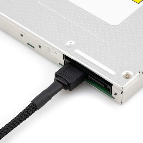 CRJ Slimline SATA Power Adapter Cable - 12-inch (30cm), Black Sleeved - Power 6-Pin Slimline SATA Disk Drives with a 15-Pin SATA Power Supply Conn...