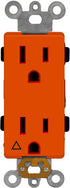 ENERLITES Isolated Ground Outlet, Industrial Grade Decorator Receptacle, 15A/125VA, 5-15R, 61500-IG-O, Orange...