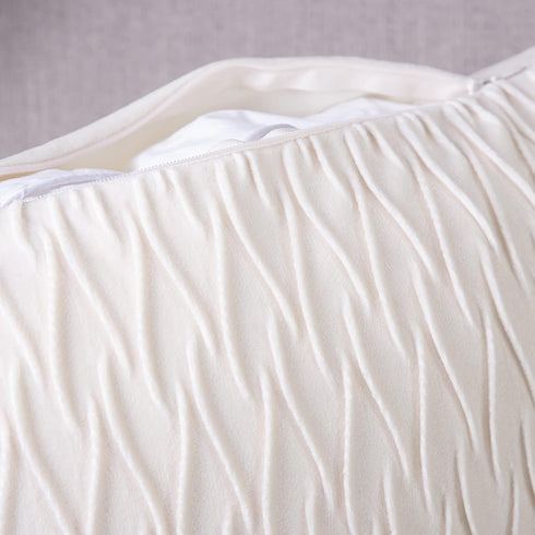 MADIZZ Set of 2 Super Soft Velvet Decorative Throw Pillow Covers 22x22 inch White Square with Texture Luxury Style Cushion Case Pillow Shell for S...