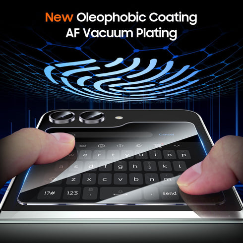 UniqueMe for Samsung Galaxy Z Flip 5 Screen Protector, 9H+ Front Tempered Glass 2pcs + Camera Lens Protector 1pcs HD Clear Anti-Scratch [Case Frie...