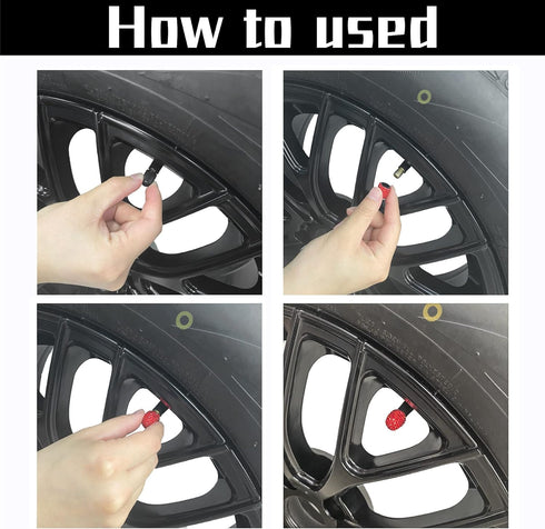 JUSTTOP 4 Pack Handmade Crystal Rhinestone Car Tire Valve Stem Caps, Universal Fit for Cars, Trucks, Motorbikes - Red...