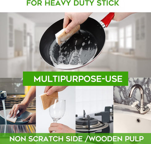 Biodegradable Natural Kitchen Sponge?Eco Friendly Sponges for Dishes,Compostable Cellulose Sponge with Natural Plant Based Coconut Walnut Sustaina...
