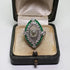 Vsoruln Evil Eye Rings 925 Sterling Silver Emerald Ring Cocktail Rings Anillos Para Mujer Oval Cut Green Gem Cubic Zirconia Promise Ring CZ Eterni...