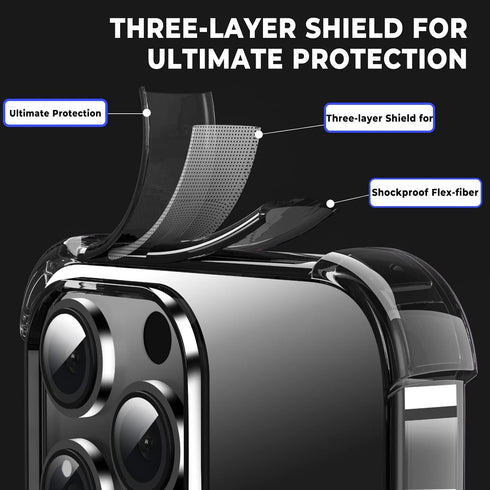 ORIbox iPhone 12/12 Pro Black Shockproof Case - 4 Corner Protection...