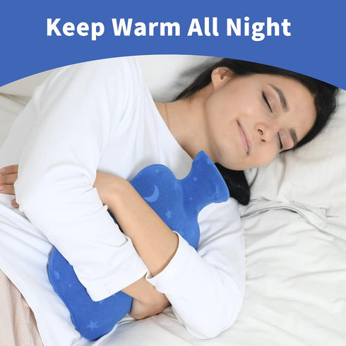 Hot Water Bottle with Soft Cover, 2L Hot Water Bag for Menstrual Cramps, Neck and Shoulder Pain Relief, Hot and Cold Therapies, Hand Feet Warmer, ...