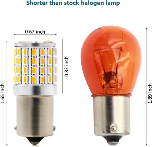 PHINLION Super Bright 3014 72-SMD BA15S 1156 1073 2396 7506 1156A Amber Yellow LED Light Bulbs for Turn Signal Blinker Lights...
