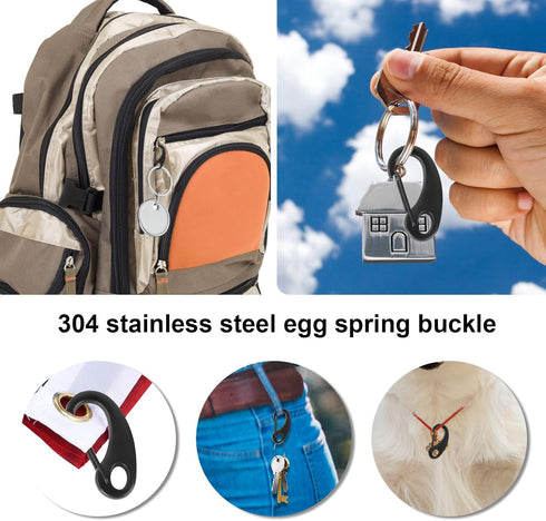 12Pack Carabiner Clips Spring Snap Hook Buckle Clasps for Flag Pole Clips Marine Clips Ropes Dog Leashes Hiking...
