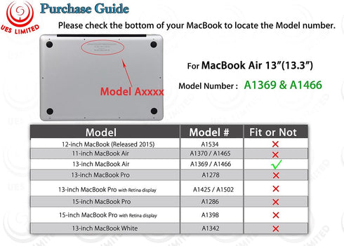 UESWILL Air 13-inch Galaxy Pattern Hard Shell Case Cover Compatible with Older Version 2010-2017 Release MacBook Air 13 inch Model A1369 A1466, Ne...