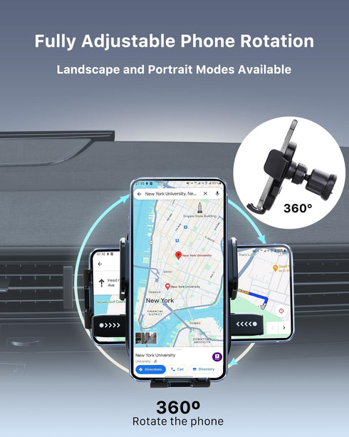 2024 Upgraded Generation Universal Phone Holder for Car, Stable,360° Rotate, Hands Free, Air Vent Car Mount Compatible with All iPhone Android Sma...