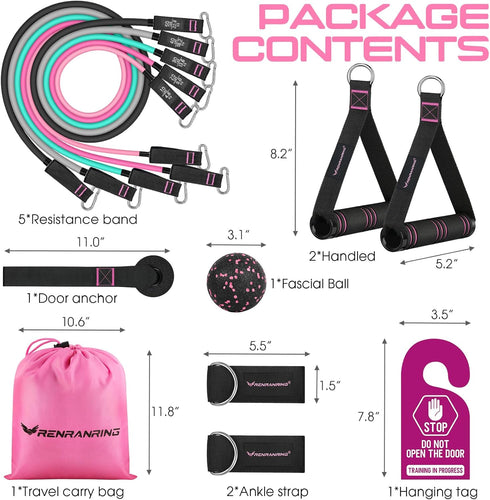 Resistance Bands for Working Out, 150LBS Exercise Bands, Workout Bands, Resistance Bands Set with Handles for Men Women, Legs Ankle Straps for Mus...
