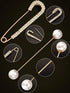 6 Pieces Sweater Shawl Clips Retro Pearl Brooch Pins Crystal Cardigan Collar Clip Dress Shirt Clip for Back Cinch and Waist for Women Girl Clothin...
