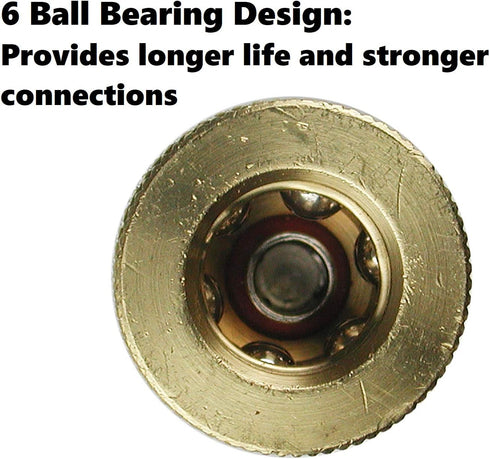 Primefit M1404-4 2-Way T-Style Air Manifold with Industrial 6-Ball Brass Couplers, 1/4"...