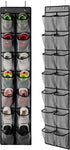 KEEPJOY Over the Door Shoe Organizer, Hanging Shoe Organizer with 4 Hooks,Door Shoe Holder with 14 Mesh Deep Pockets Closet Door Shoe Storage Bag ...