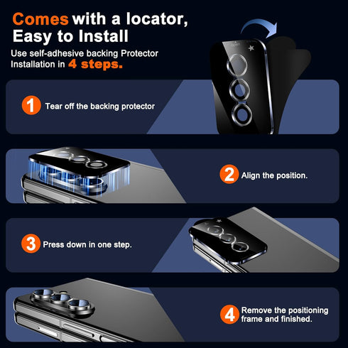 UniqueMe Compatible for Z Fold 5 camera lens protector, Titanium Military-Grade Protection, High Transmittance, Case Friendly, Scratch Resistant C...