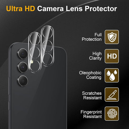 3 Pack Privacy Screen Protector for Samsung Galaxy A54 With 3 Pack Camera Lens Protector, Anti Spy Tempered Glass, 9H Hardness, Black Protector An...