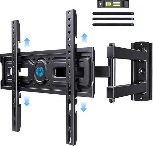 Pipishell Full Motion TV Wall Mount for Most 26-60 inch Flat & Curved TVs up to 77 lbs, Adjustable Bracket Height, Single Articulating Arm, Extens...