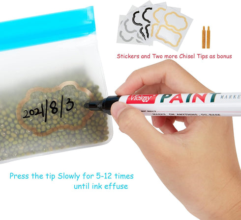 Paint Pen Acrylic Marker,6 Pack 2.0mm Paint Marker for Ceramic, Glass and Stone Painting,Permanent Oil Based Paint Markers with 2 Extra Chisel Tip...