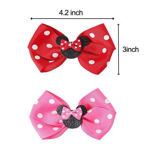 Baby Girl Mouse Ears Hair Bows Clips Baby Hair Accessory Birthday Mouse Ear Hair Clip for Baby Kids Girls Women, Mice Hair Accessories for Glitter...
