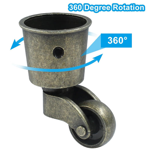 Luomorgo 4 Pack Antique Caster Cups Furniture Casters Wheels Zinc Alloy Swivel Cup Casters Round Cup Caster for Cabinet Patio Table Chair (1.5 Inc...