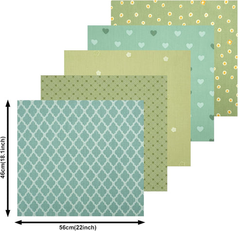 7 Pieces 18x22 inches Cotton Fabric Fat Quarter Fabric Bundles Quilting Cotton Floral Craft Fabric Pre-Cut Squares for Patchwork Sewing Quilting C...
