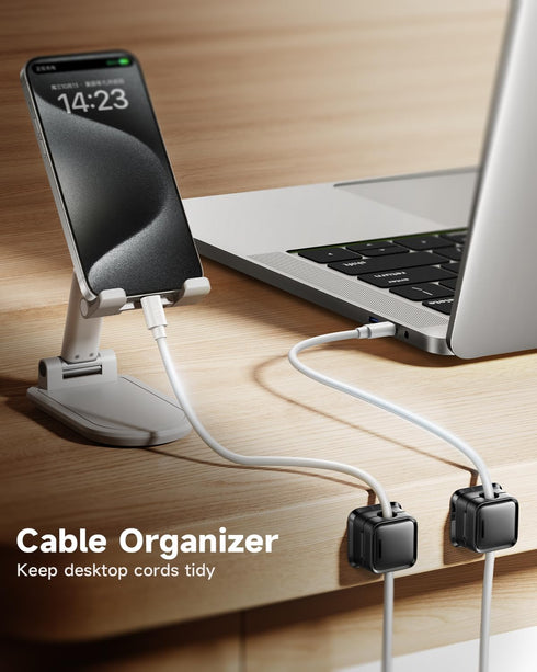 Cord Organizer Holder, 8 Pack Magnetic Desk Cable Clips Management, Hide Phone Charging Cable Keeper, Strong Adhesive Wire Charger Holder for Nigh...