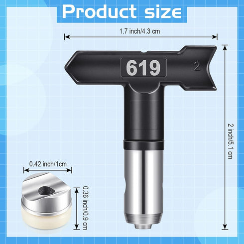 8 Pcs Reversible Spray Tip Airless Paint Sprayer Nozzles Tips for Airless Spraying Machine Parts(209, 211, 313, 415, 515, 521, 619, 623)...