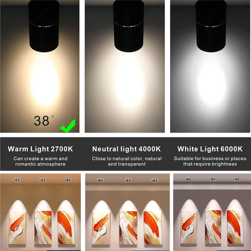 MR16 LED Bulb Light Bulbs 3W (35W Halogen Equivalent) 2700K GU5.3 Base 12V Spotlight 300Lm for Landscape Recessed Track Lighting Ceiling Indoor Ou...