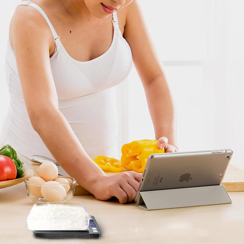 Fuzion Digital Gram Scale with 2 Trays, 500g/ 0.01g Small Jewelry Scale, 6 Units Gram Scales Digital Weight Gram and Oz, Tare Function Digital Her...