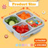 6 Pack Snack Containers, 4 Compartment Bento Snack Box Container, Reusable Meal Prep Lunch Containers for Kids Toddler Adults, Divided Food Contai...