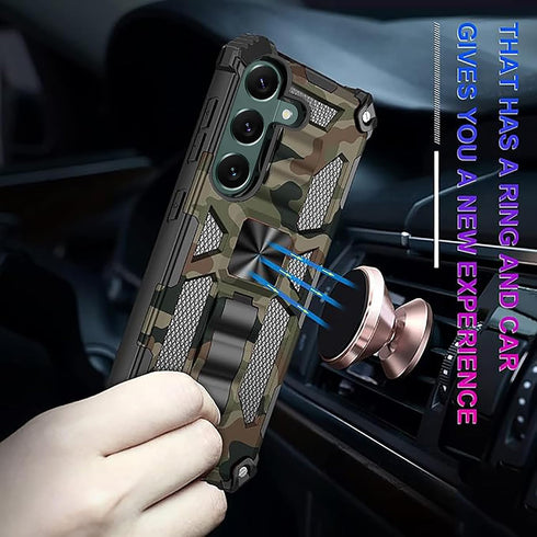 Ysnzaq Camo Case for Samsung Galaxy A15 6.5", Military Grade Shockproof Protective Phone Cover with Kickstand for Samsung Galaxy A15 MC Army Green...