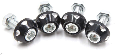 uxcell 4Pcs Black Aluminum Alloy Decorative License Plate Bolt Screw for Car Motorcycle...