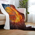 Ultra Soft Flannel Fleece Bed Blanket Basketball on Fire and Water Flame Splashing Lightning Throw Blanket All Season Warm Fuzzy Light Weight Cozy...