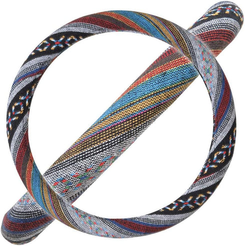 Woven Boho Bohemian Hippie Saddle Blanket Style Steering Wheel Cover for Women - Fits Most Standard Wheel Sizes 14.5 - 15 inch Woven Style - Aztec...