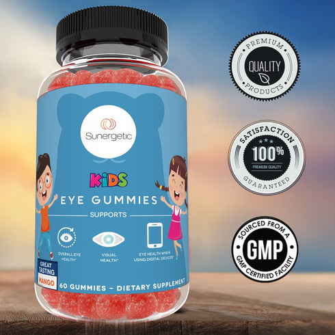 Sunergetic Premium Eye Support Gummies for Kids - Lutein with Zeaxanthin Supports Overall Eye Health, Vision & Macular Health - Lutein & Zeaxanthi...