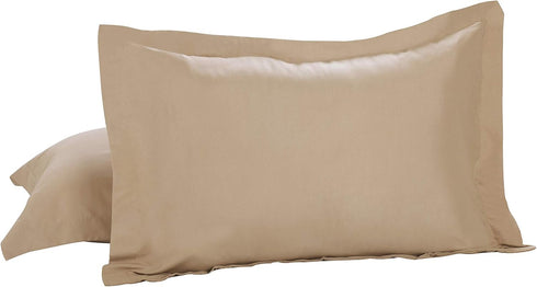 TODAY'S HOME Pillow Shams Soft Microfiber Tailored Classic Styling, Standard, Mocha (2 Pack)...
