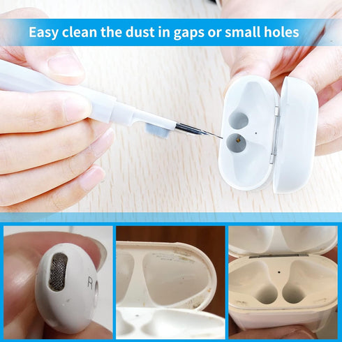 Airpod Cleaner Kit - Bluetooth Earbuds Cleaning Kit for Airpods Pro 1 2 3,Multi-Function Cleaning Pen with Soft Brush Flocking Sponge for Headsets...