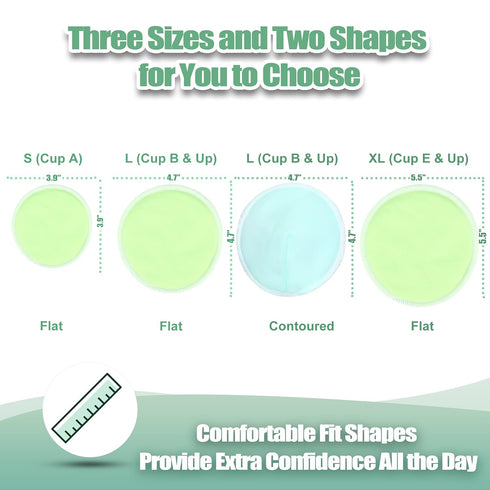 wegreeco Nursing Breast Pads (14 Pack)+Laundry Bag & Travel Storage Bag, 2 Sizes: 3.9/4.7inch - Washable & Reusable Breastfeeding Nursing Pads (Pa...