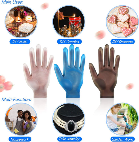 3 Pairs Silicone Gloves for Epoxy Resin Casting Reusable Waterproof Epoxy Gloves Safe Silicone Finger Protectors for DIY Jewelry Making Work Craft...