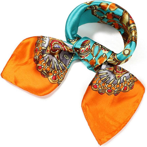QBSM Womens 23.6 inch Satin Silk Feeling Formal Square Neck Scarf Head Hair Wraps Kerchief...