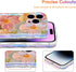 EYZUTAK Case for iPhone 14 Pro Max, Colorful Retro Oil Painting Printed Flower Laser Glossy Pattern Cute Curly Wave Edge Exquisite Stylish Durable...