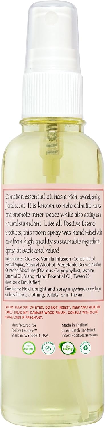 Carnation Linen & Room Spray, Natural Aromatic Bathroom Spray Made with Pure Essential Oils, Refreshing Home Fragrance...