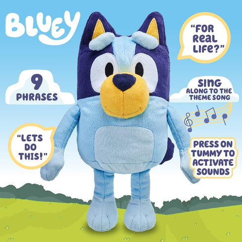 Bluey - 13" Talking Plush - Interactive - Sing Along, 9 Different Phrases...