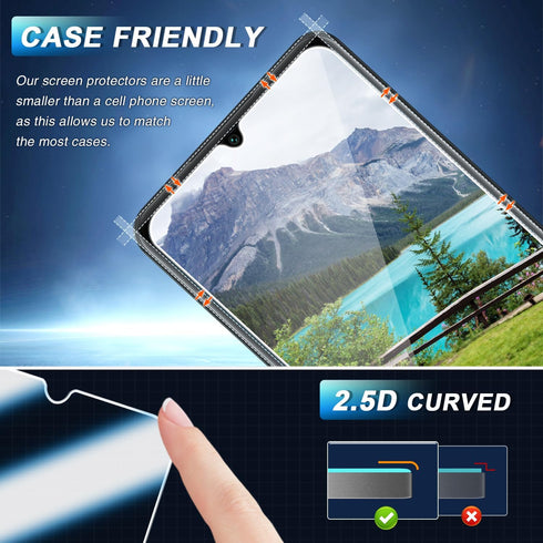 [3-Pack Screen Protector for Samsung Galaxy A03S / A03 Tempered Glass, Bubble Free, Easy to Install, 9H Hardness...